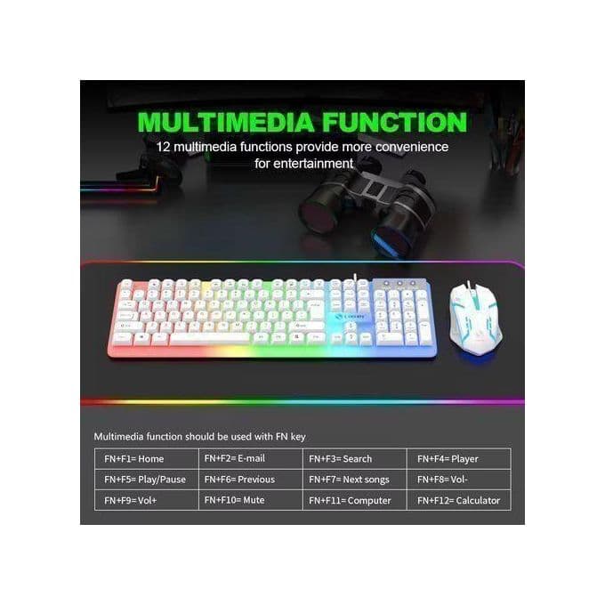 Ensemble Clavier Et Souris Filaire 104 Touches Clavier Gaming Échangeable à Chaud Lumière RGB Pour Mac Windows Ordinateur PC Gamers Portable Bureau