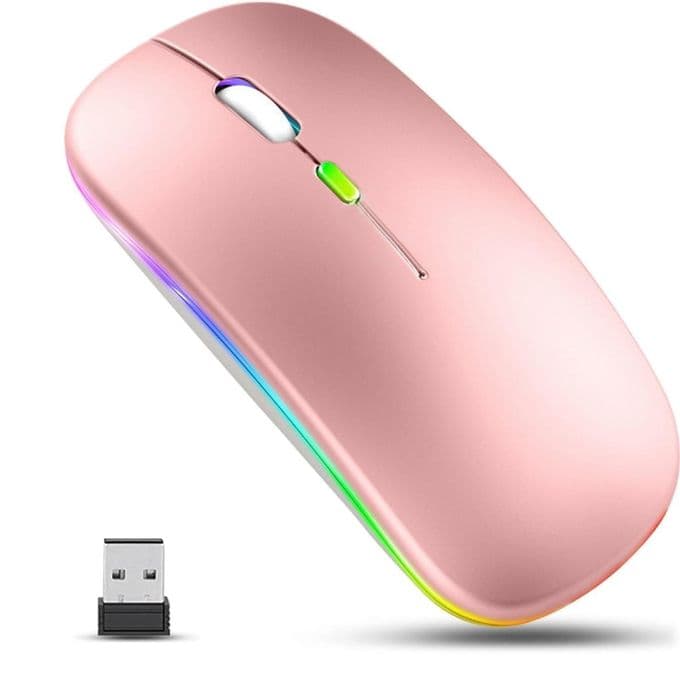 Rechargeable Colorful LED Mouse 2.4G - Rose Gold