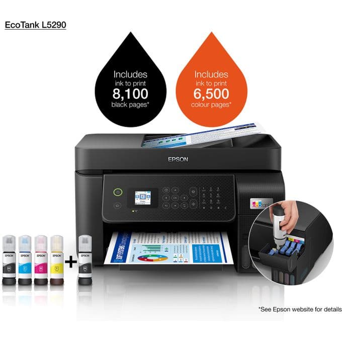 Epson EcoTank L5290 Printer - Print - Photocopy - Scan - WiFi - Document Feeder